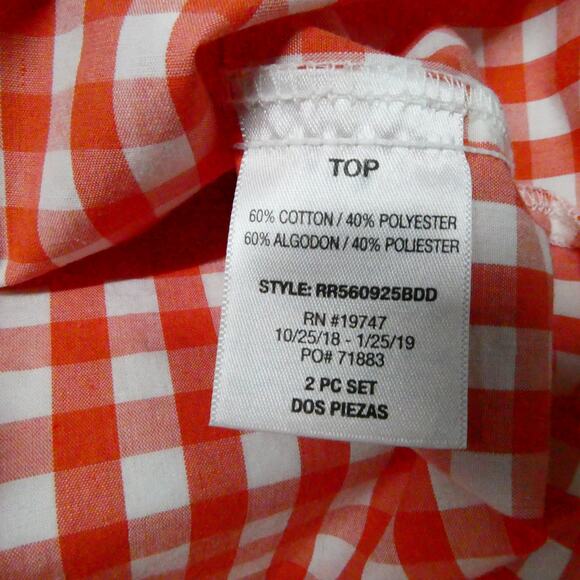 Red Rivet Boys 7 Orange Plaid Button‎ up Short Sleeve Shirt Top - Picture 7 of 7